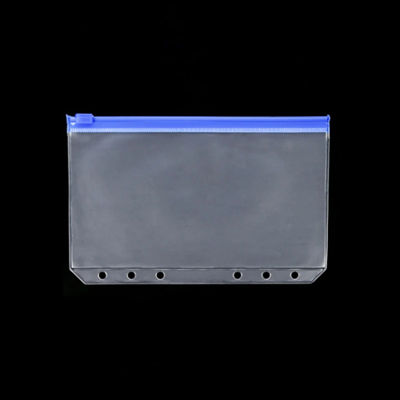  Loose Leaf PVC Clear Budget Binder Pocket with Zipper Translucent Cash Envelopes