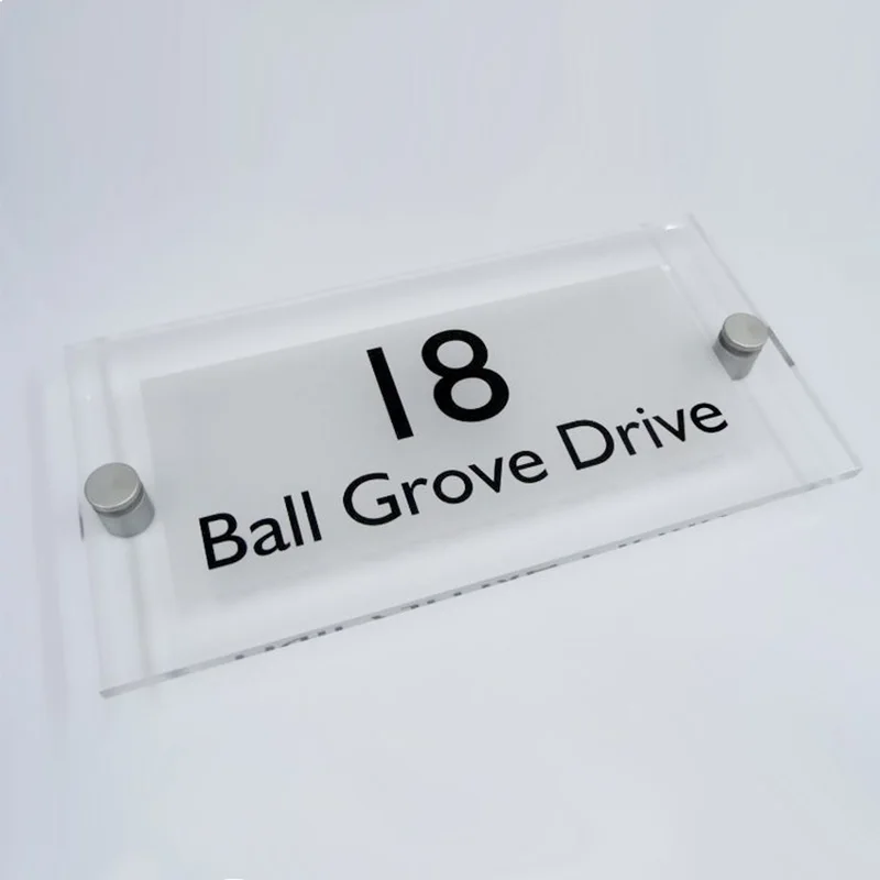 New new design glowing modern style acrylic house number for hotel, shop number sign