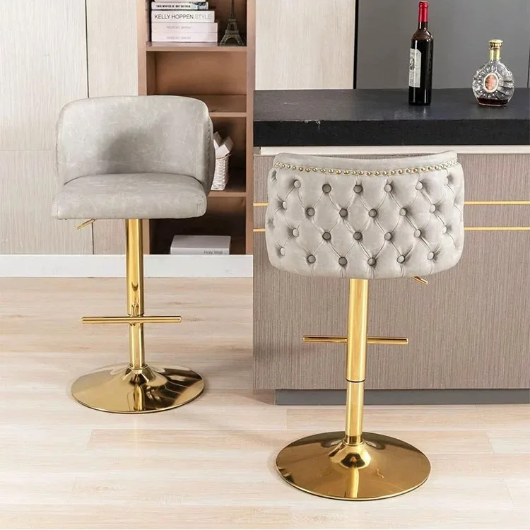 New modern Italian bar chair Light luxury fashion bar chair lift rotary back high chair Home hotel front