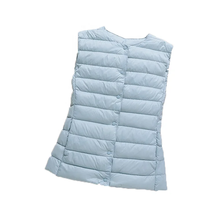 
wholesale slim fashion winter sleeveless waistcoat padded womens down vest top 