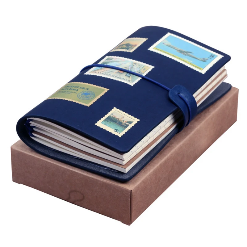 Slim PU Leather Notebook With Pocket Saddle Stitching Journal Travel Diary Planner Manufacturer Custom Eco friendly Notebooks