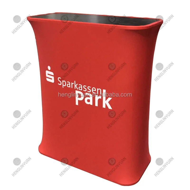 HLY Custom Pop Up Counter Foldable Trade Exhibition Counter Table Pop Up Booth Table