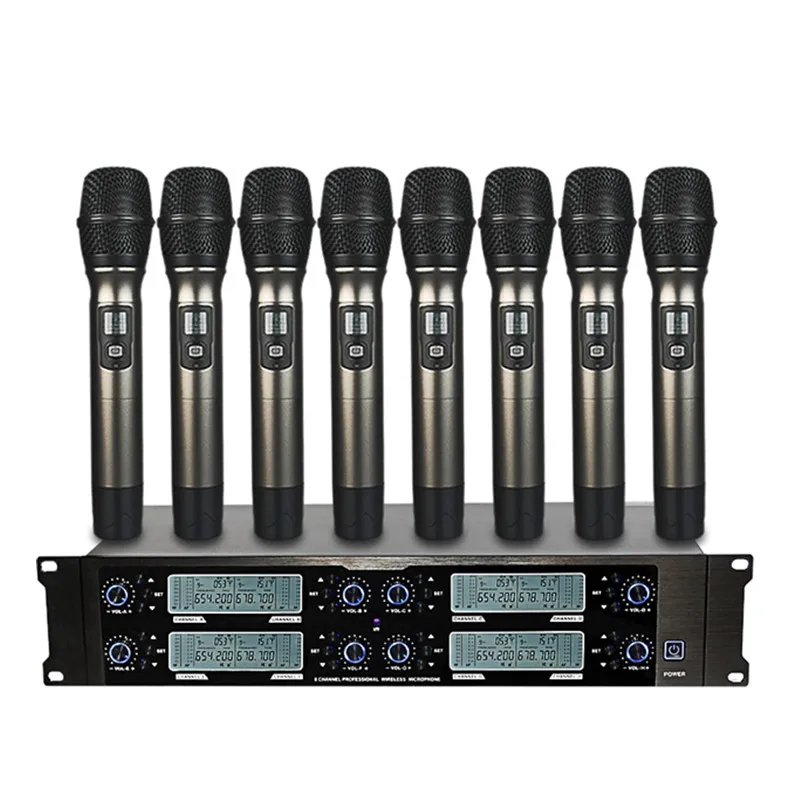 EPXCM/TP6008 Long Distance UHF 8 Channel Wireless Microphone Handheld Gooseneck Conference Metal Material for Conference, stage