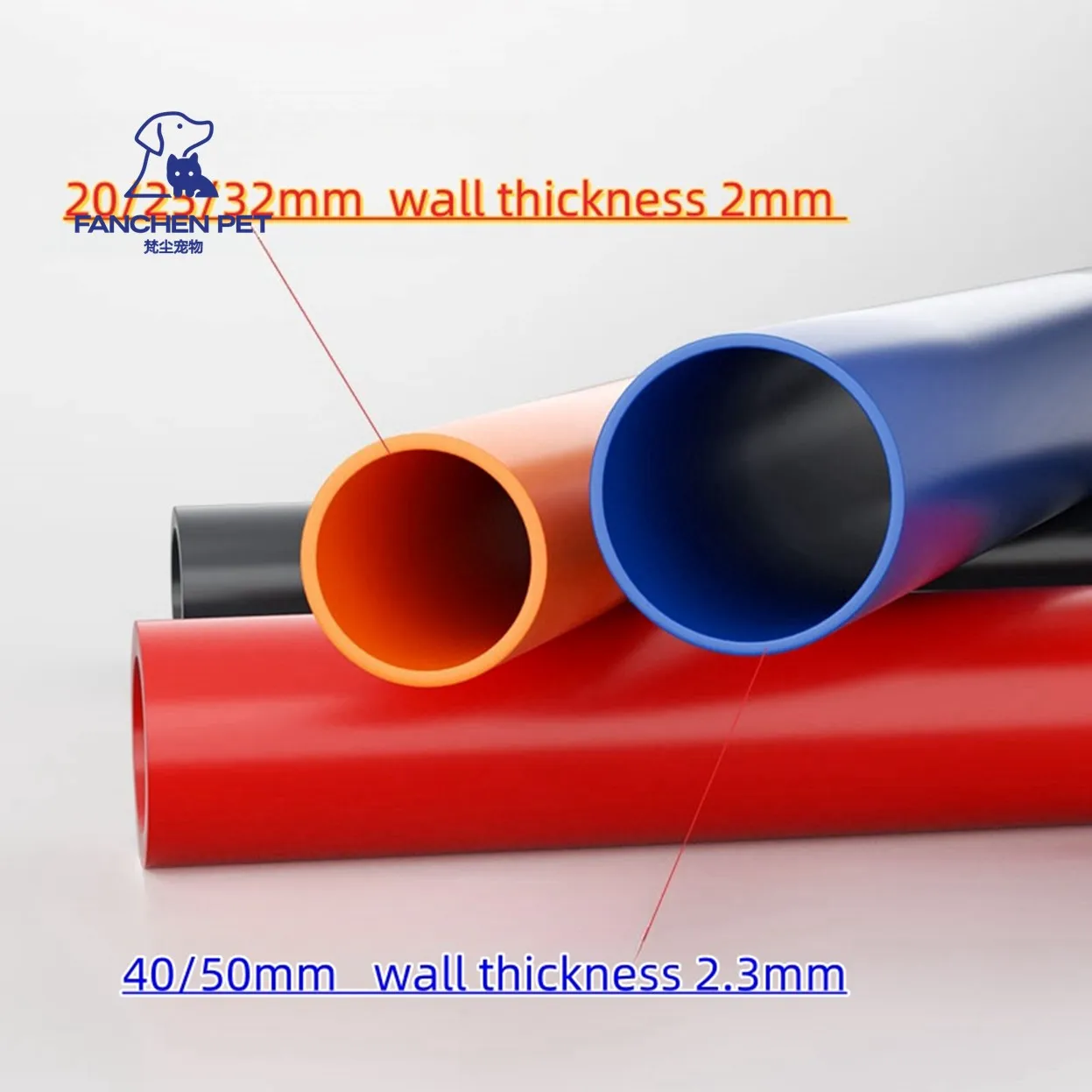 Blue Fish tank accessories PVC Pipe Plastic Rigid Tubing Round High Impact Drain Pipe