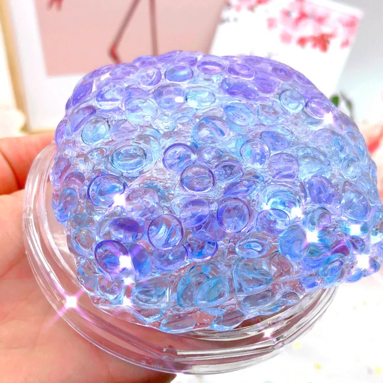 New Design Crystal Slime With Fishbowl Beads DIY Stress Relief Magic Futty Crazy Slime For Kids Best Toys