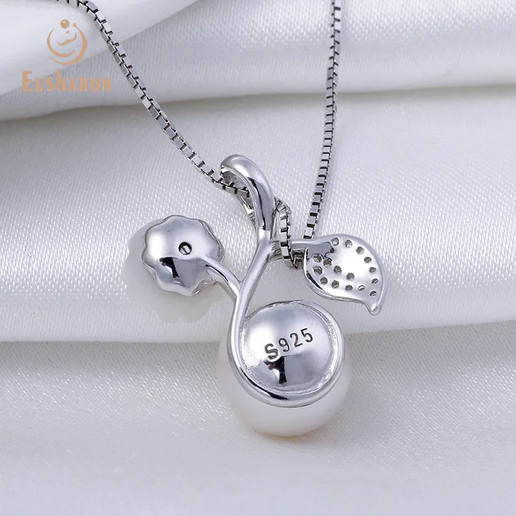 Hot Sale 925 Sterling Silver Shell Flower Pearl Mounting Charm Pendant Jewelry For Gift