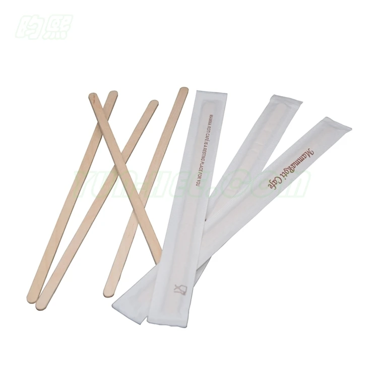 F-S-C F-D-A Approved Round End Birch Wood Coffee Stirrer