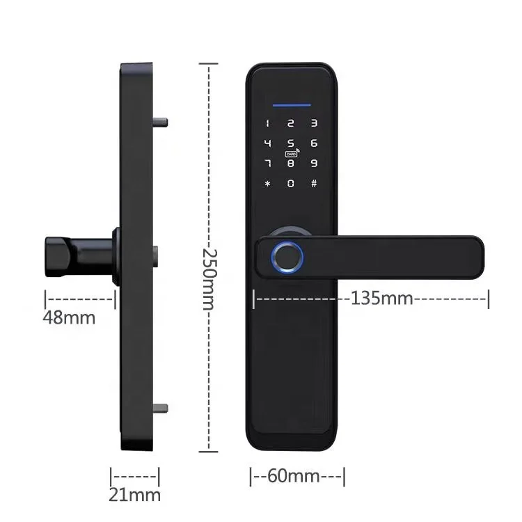 С поддержкой телефона, Wi-Fi, приложение, удаленный доступ, замок без ключа, Распознавание отпечатков пальцев, пароль, карта tuya lock