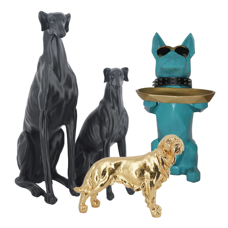 Wholesale OEM Factory Animal Sculptures Large Resin Bulldog Statue Side Table Dog Statue Sculpture