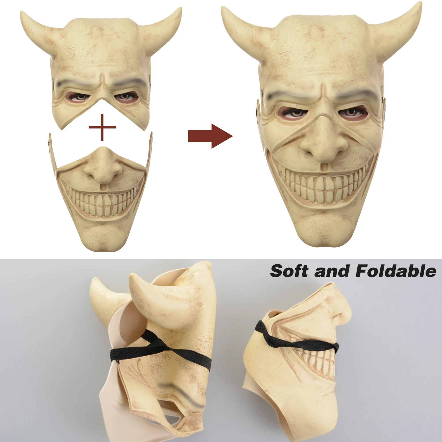 2022 Thriller Movie The Black Phone Cosplay Latex Mask Halloween Party Horror Grabber Mask Black Phone Mask