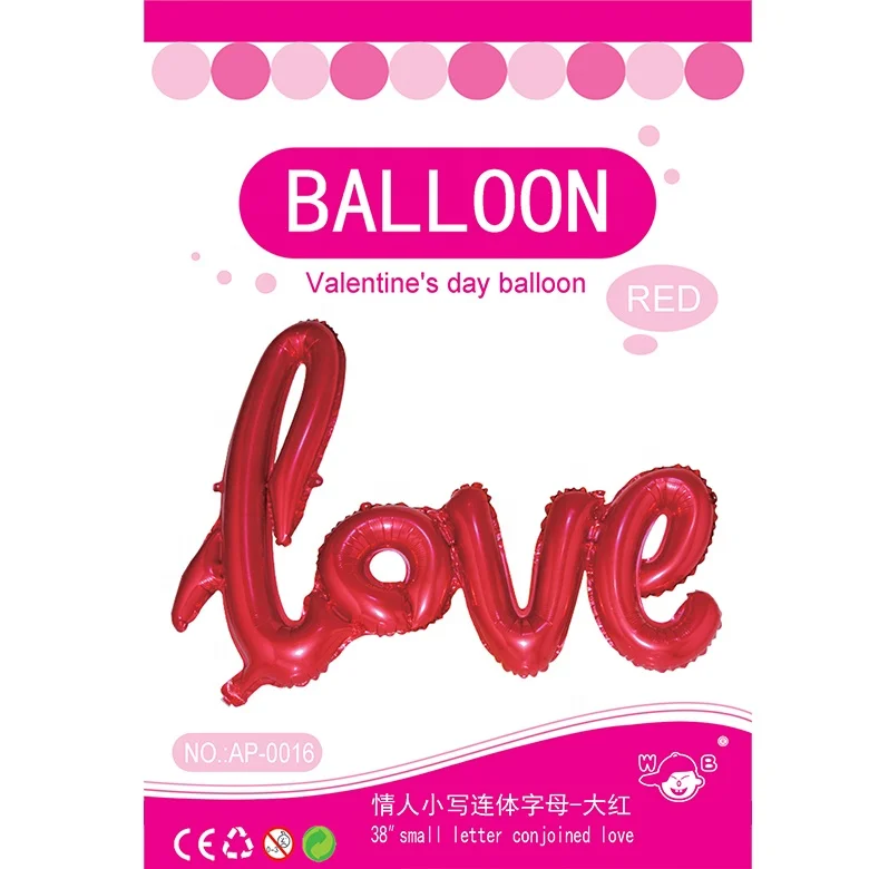 Wholesale red alphabet letter balloon manufacture foil wedding party balloon 38 inch for decoration