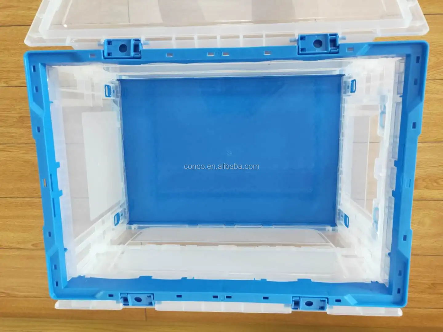 Full new PP materials  Foldable plastic storage box,transparent folding plastic box with lid