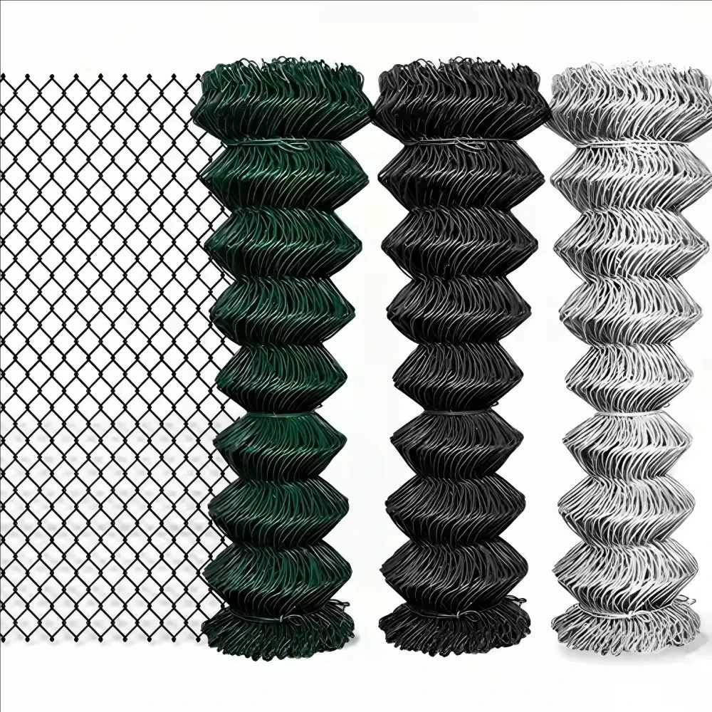 Green and Black Chain Link Fence for Yard and Pool Fencing