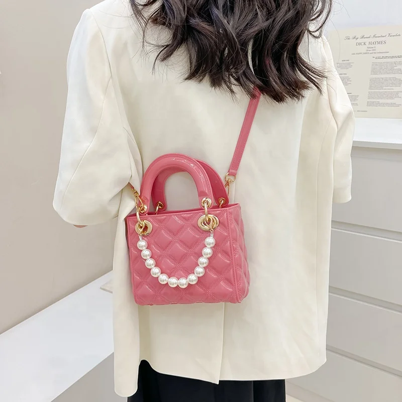 New Style Princess PVC Candy Color Jelly Bag Rhombic Sweety Cute Purse Small Portable Shoulder Handbag For Girls