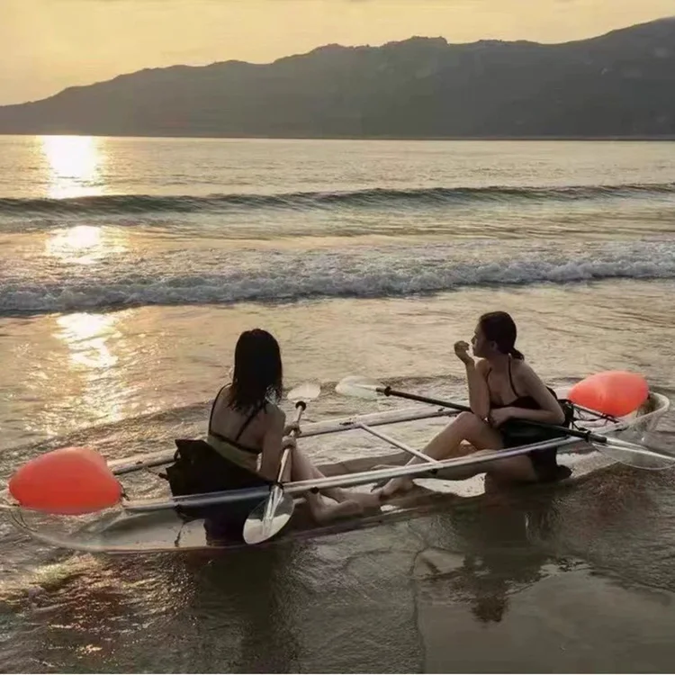 High quality Glass Bottom Boats clear kayak transparent double rowing boats crystal clear-canoe/kayak clear bottom