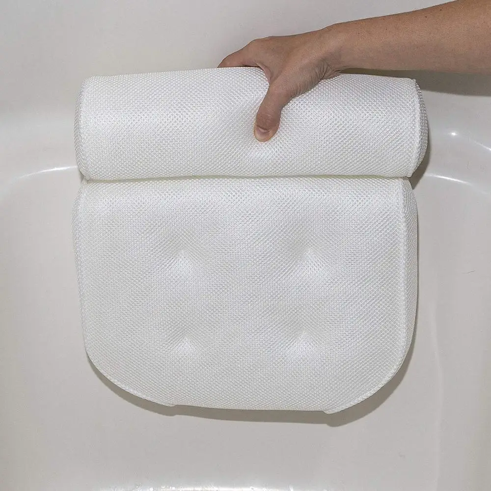 Spa Cushion Suction Cupa Comfortable 3d Mesh Adjustable Pillow for Bath Tub