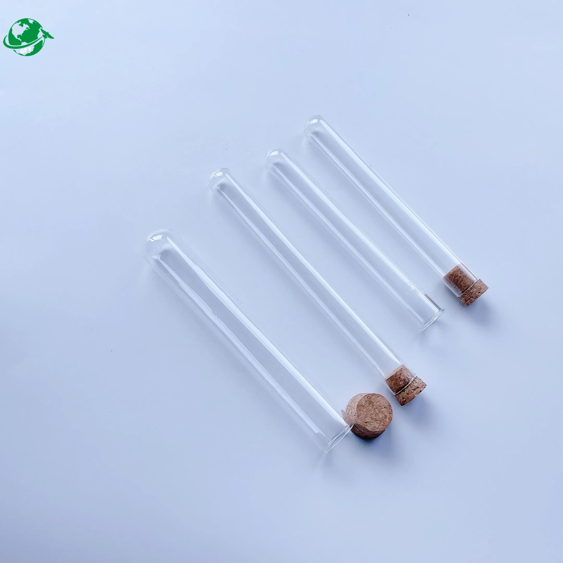 Eco-Friendly Food grade Glass cigar tubes wholesale price with wide cork lids for packaging