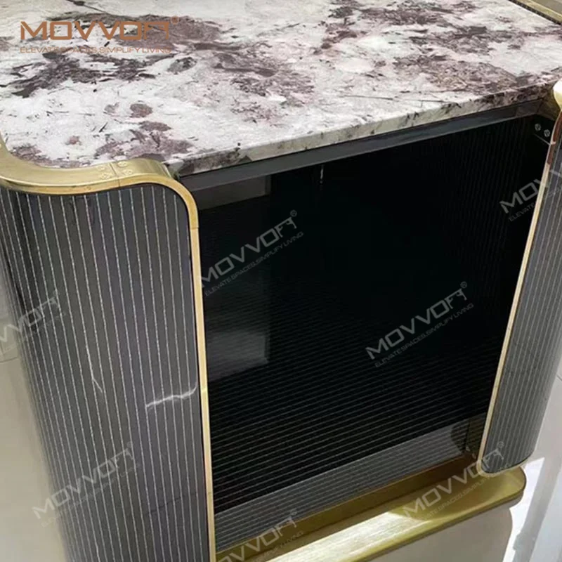 Элитная мебель для спальни мраморная тумбочка современная роскошная столик рядом со