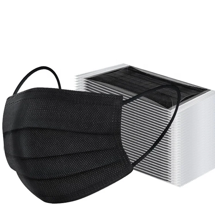 EN14683 Custom Wholesale protective disposable surgical Black kids mask 3 ply medical face mask for CE