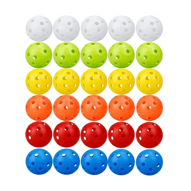 Colorful Plastic Golf Practice Ball Bulk Perforated Hollow Plastic Golf Training Balls