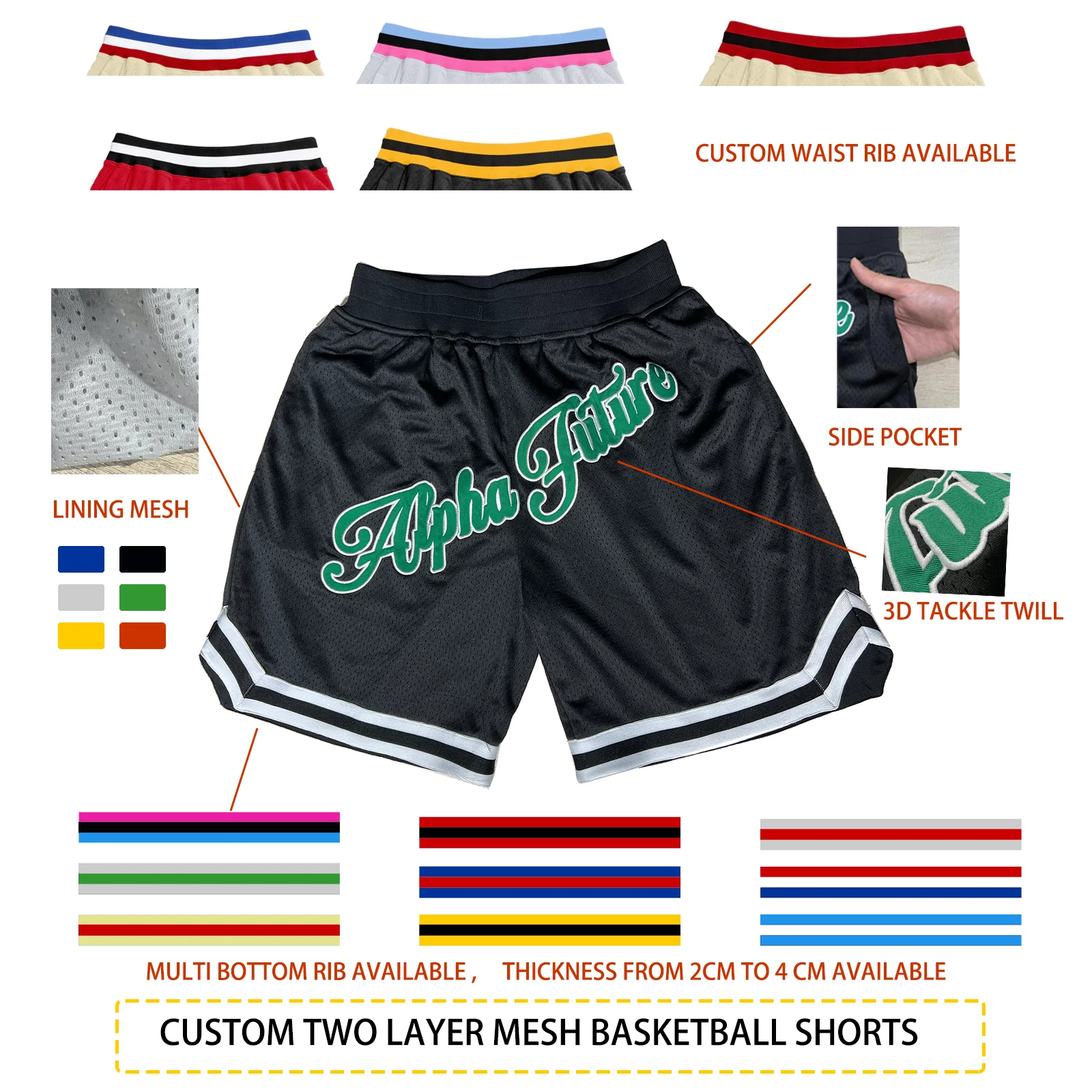 Free design printed basketball pants with zipper pockets quick dry sublimation stitched basketball satin shorts