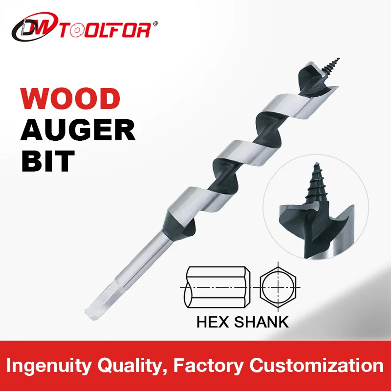 DMtools Custom 6/8/10/12/18/20mm Wood Drill Bit Auger High Carbon Steel Wood Auger Drill Bit