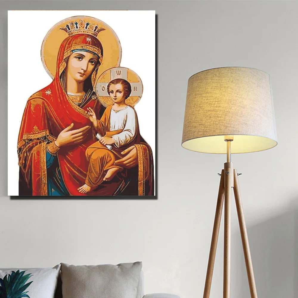 Virgin Mary And Jesus Canvas HD  Virgin Mary Painting Christian Wall Decor printing services posters wall pop art