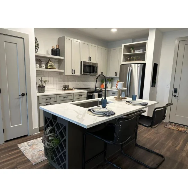 Top Quality Modern Design Solid Wood White Shaker Style Modular Kitchen Cabinet set