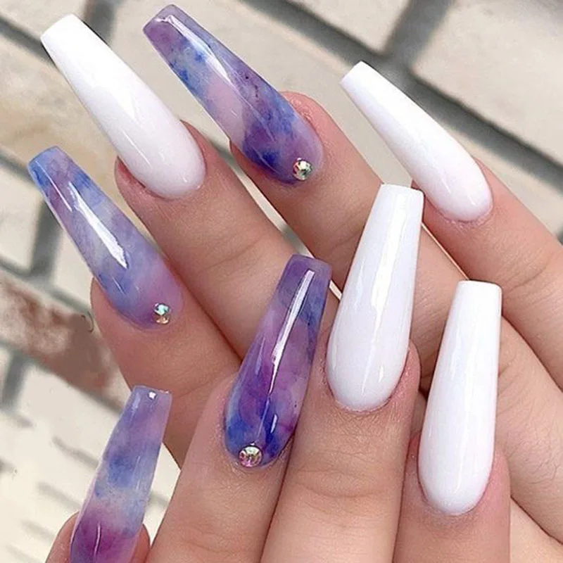 24 pcs/box Packaging Press on Nails Wholesale Fake Nails Matte Gel Polish UV Press On Coloured Pre-Glue False Nails