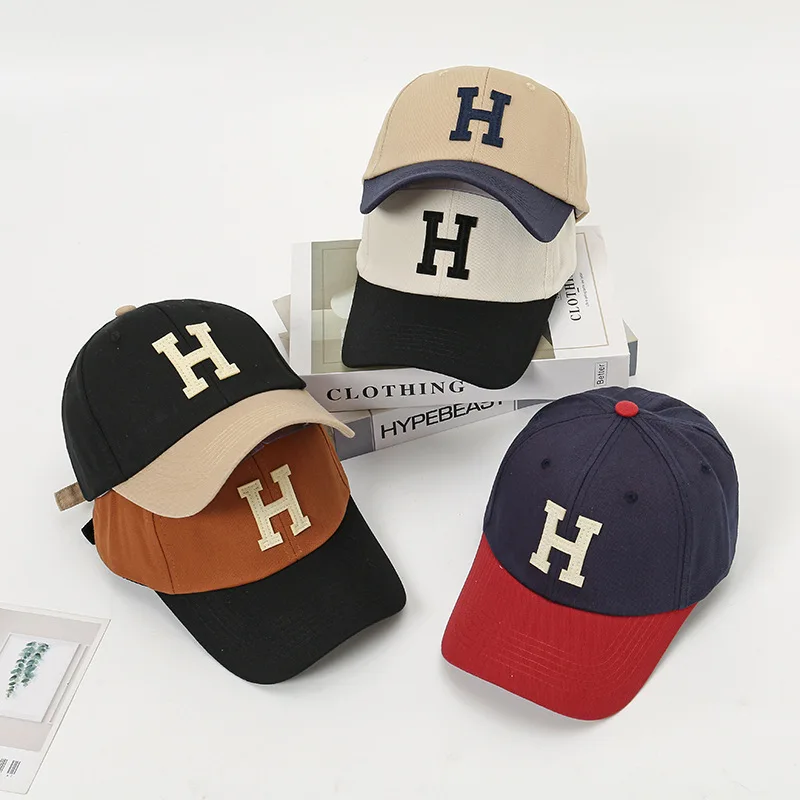 BSBH Wholesale Custom Two Color Baseball Cap Embroidered Logo Sport Closed Back Baseball Cap Fitted Embroidered Baseball Cap