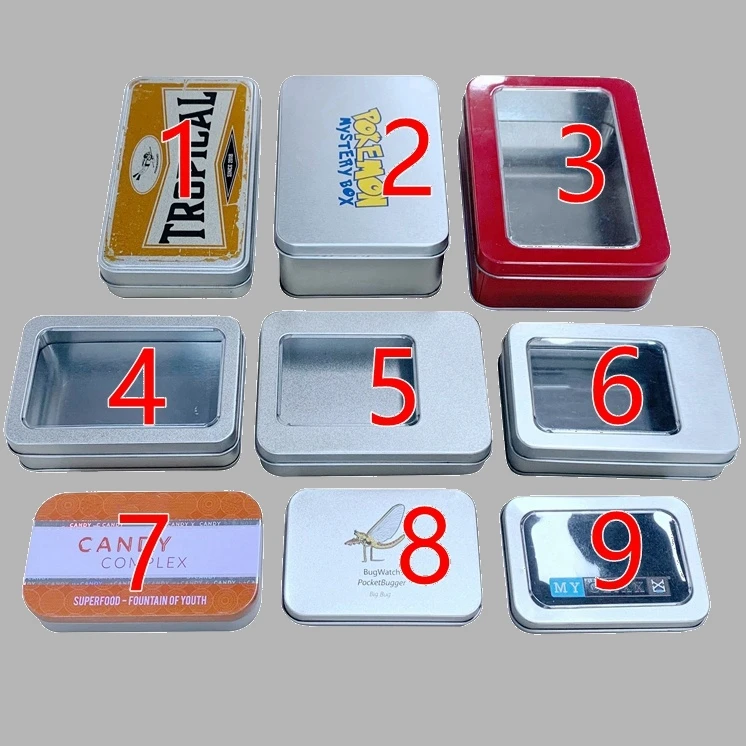 OEM ODM Manufacture Gift Silver Square Hinge Candy Tin Box Packaging Metal Small Wholesale Custom Tins