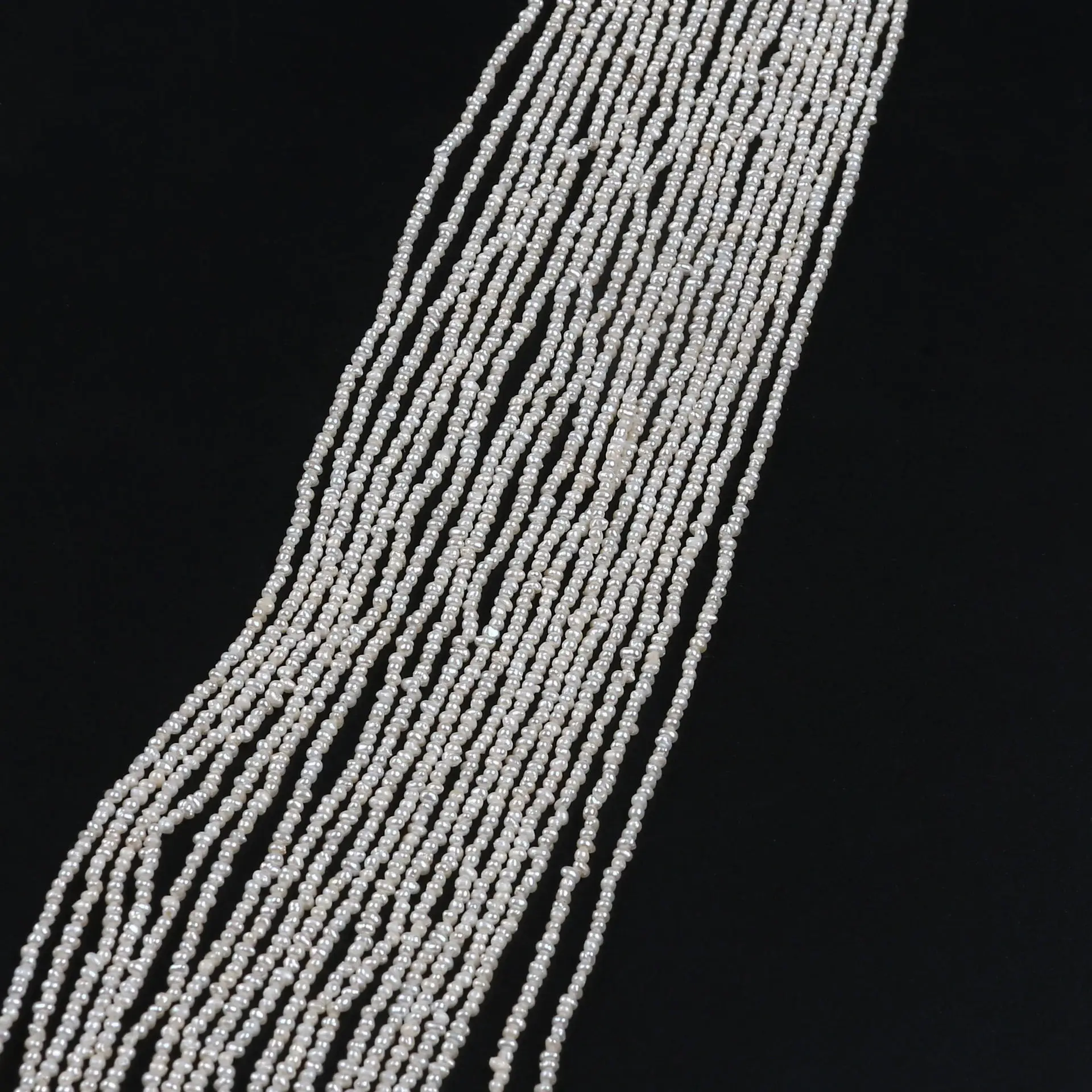 Wholesale 1.8-2.5mm Small Freshwater Pearl String White Loose Natural Punch Beads Jewelry Variety Including Potato Baroque Rice