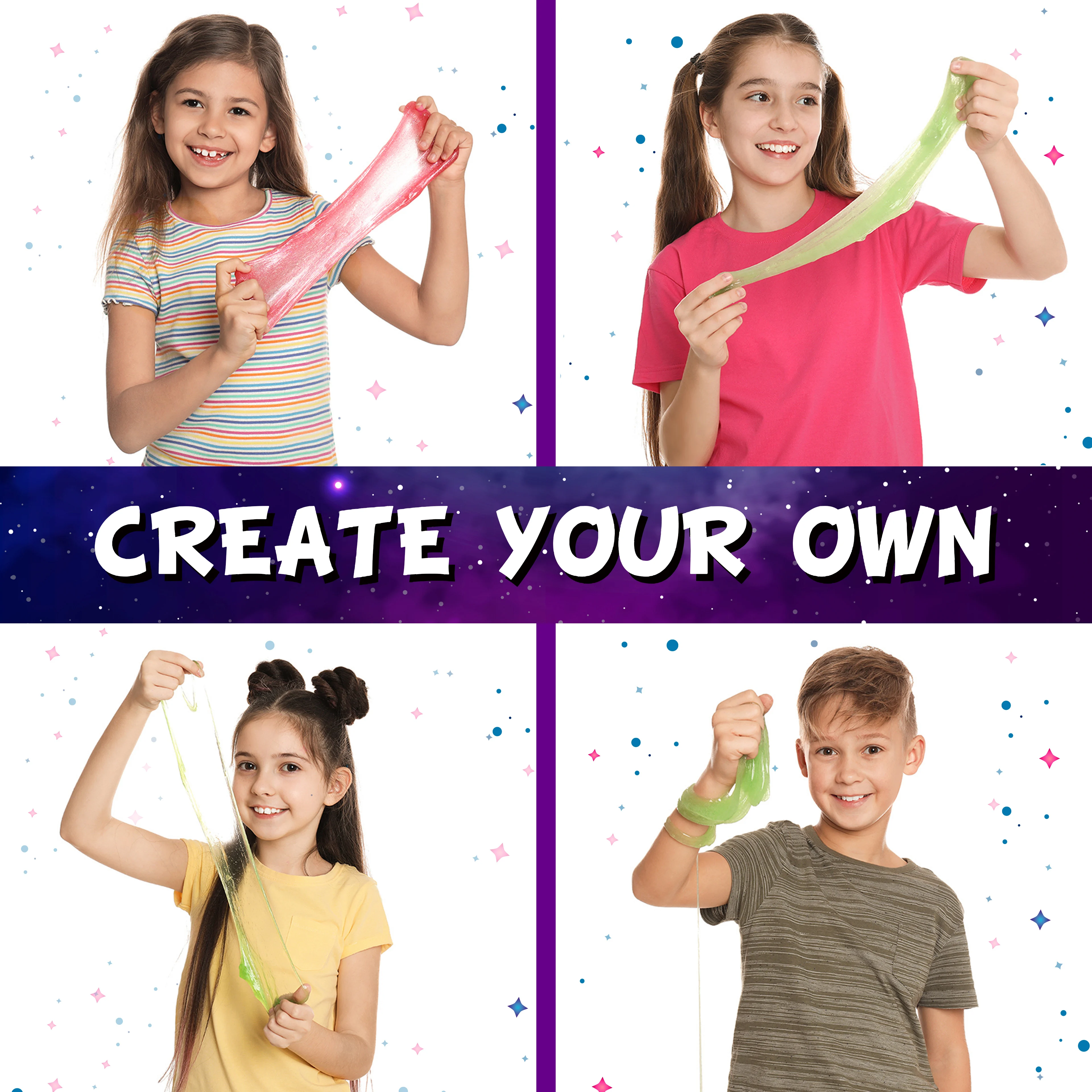 Children Educational Custom Educational Toy Glitter Glue Diy Fluffy Slime Making Kit Putty Toy For Kids