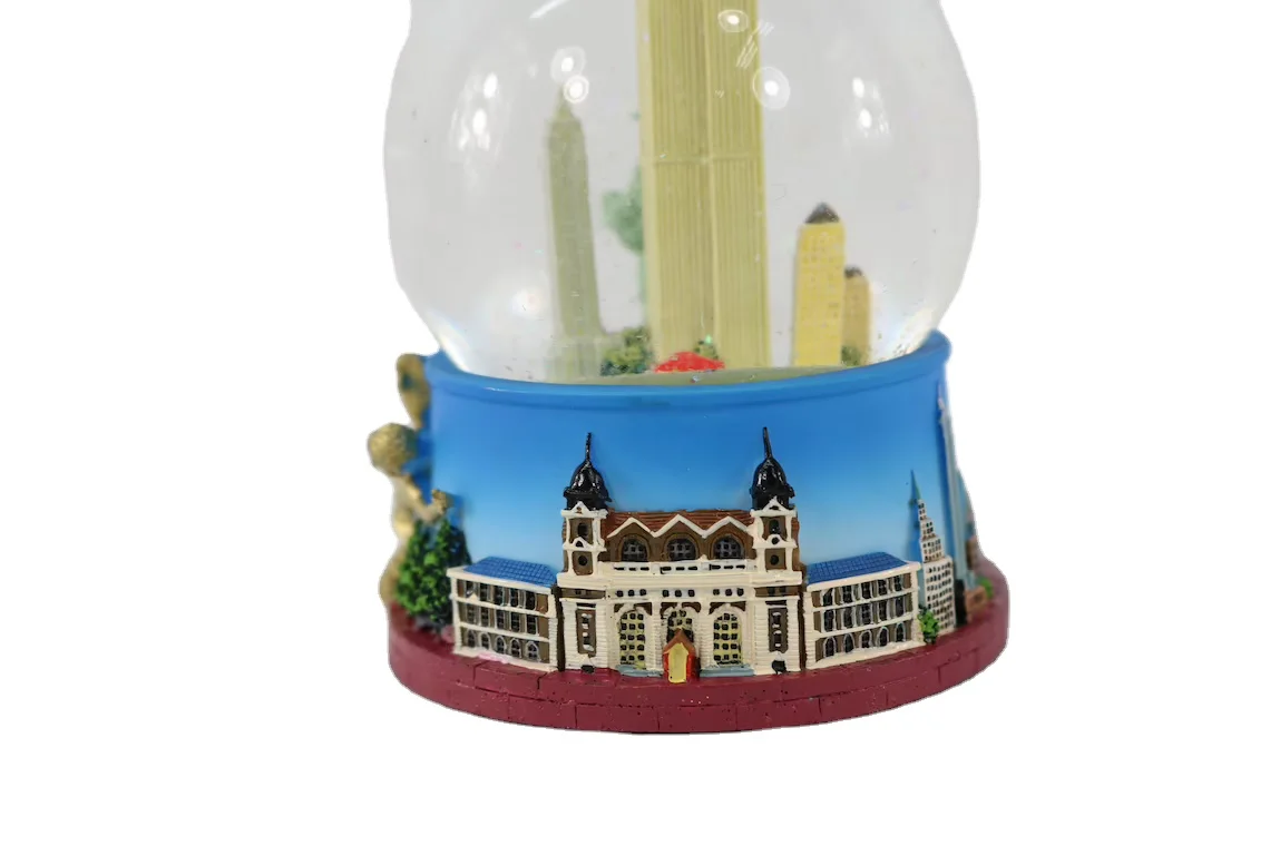Resin Custom Handmade Snow Globe For Twin Tower Home Decoration & Gift Christmas Gift  Resin Crafts