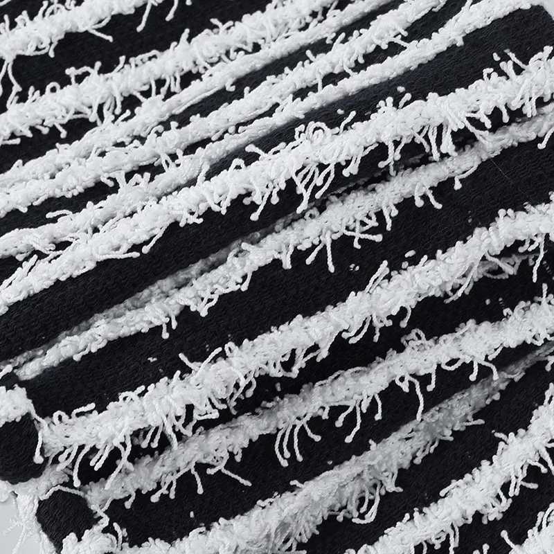 Z128407 Fashion 2023 trendy streetwear stacked pants Striped Sexy Slim Trousers black brown fuzzy stacked pants for women