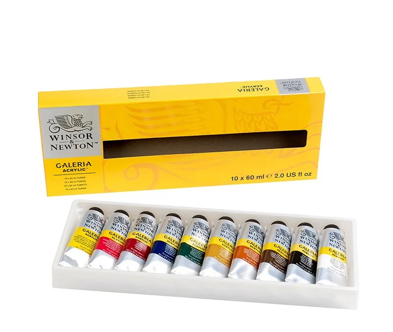 Winsor Newton 10*60ml Art Acrylic Paint Galeria Acrylic Colors Set For Drawing