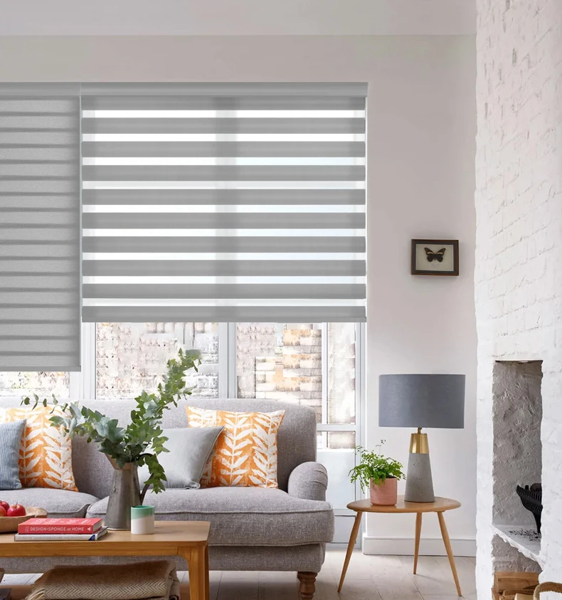 STARDECO Wifi Control Smart Zebra Curtain Blinds Window Shades Motorized Shutter Blackout Electric Curtain Shades