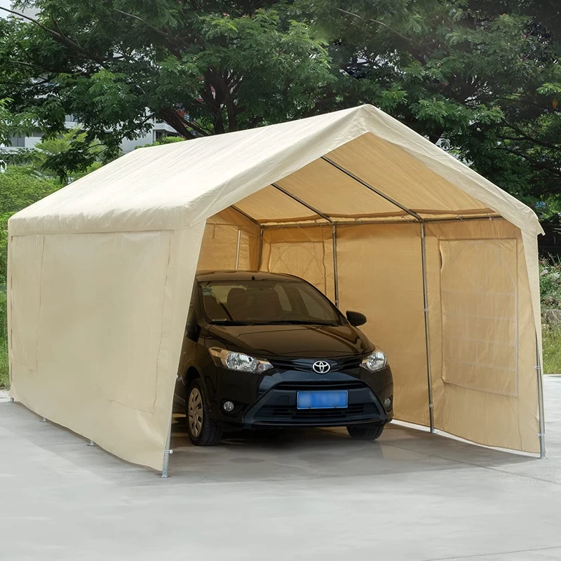 Mobile Outdoor Tents Shelters Waterproof Canopy Cover Large Carport Prefab Car Garages