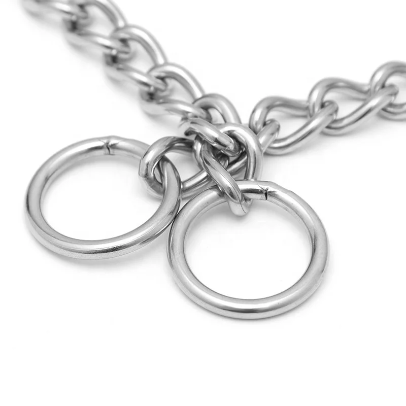 pet accessory chrome plated stainless steel pet training chain collar og choke chain collar