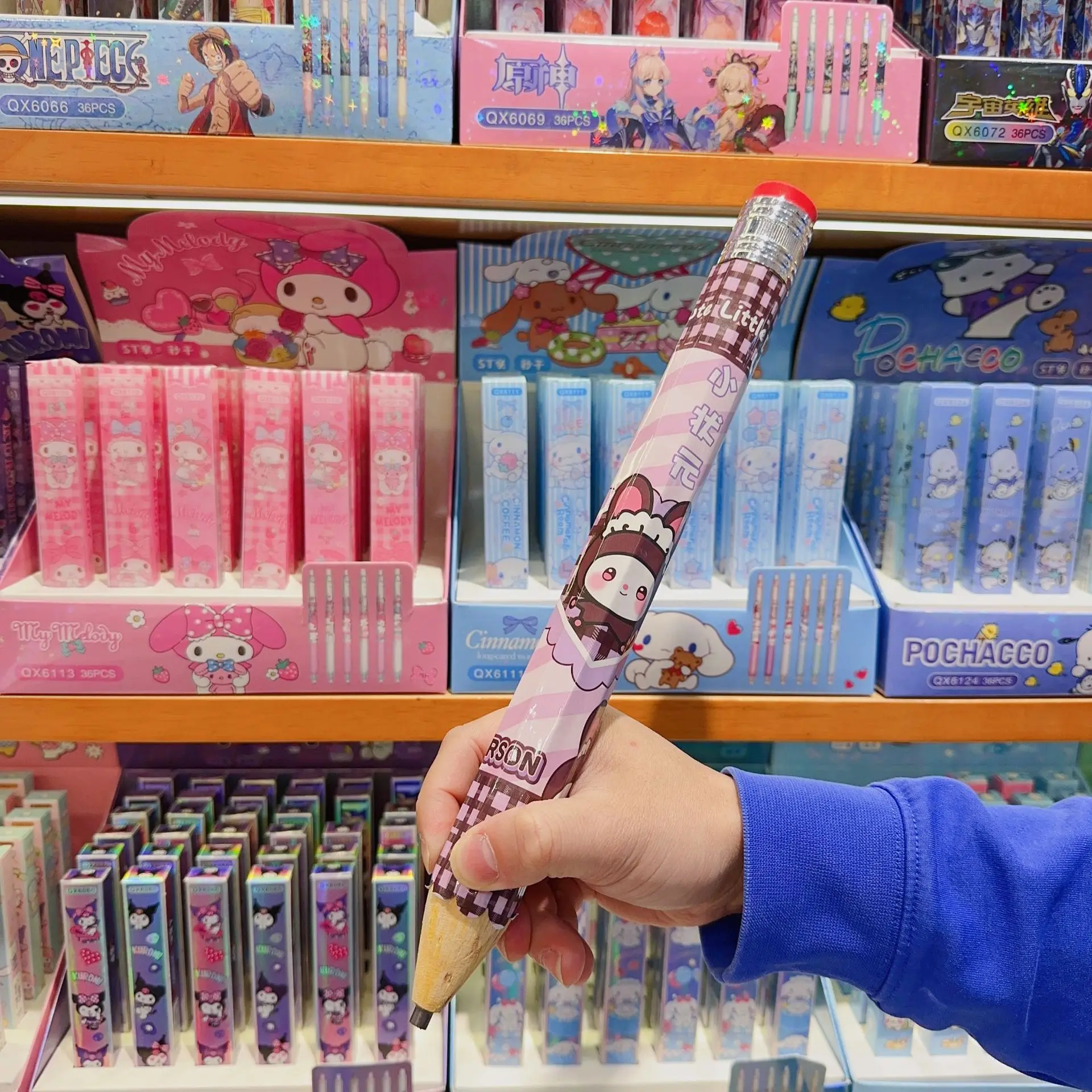 creative large pencil kawaii sanrio anime Kuromi Melody Cinnamoroll Stationery gifts for student office school large pencil