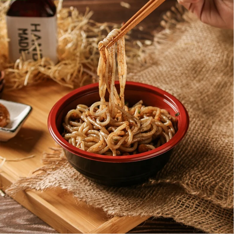 1000ml Big Capacity Microwavable made in Recyclable Plastic Material PP Soup / Ramen Bowl with OPS or Natural PP Lid