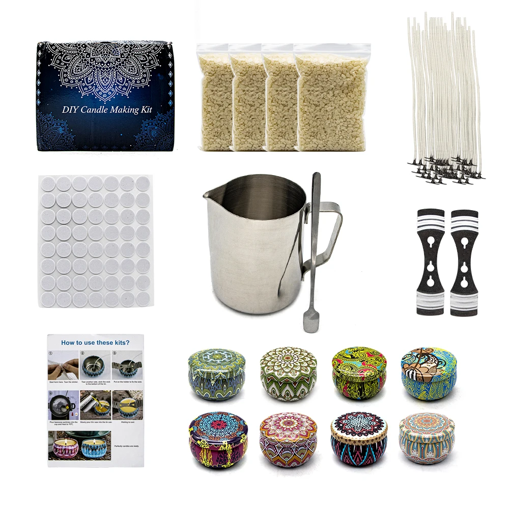 Scented candle DIY kit Tools materials Wax core dye block pigment wax melting pot cup beeswax core