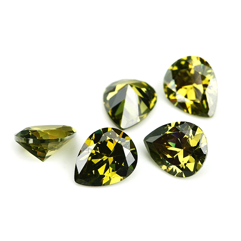 China Factory price Wholesale diverse 3A Quality pink garnet colors cz stone Pear cut 5x3mm 9x6mm Synthetic cubic zircon