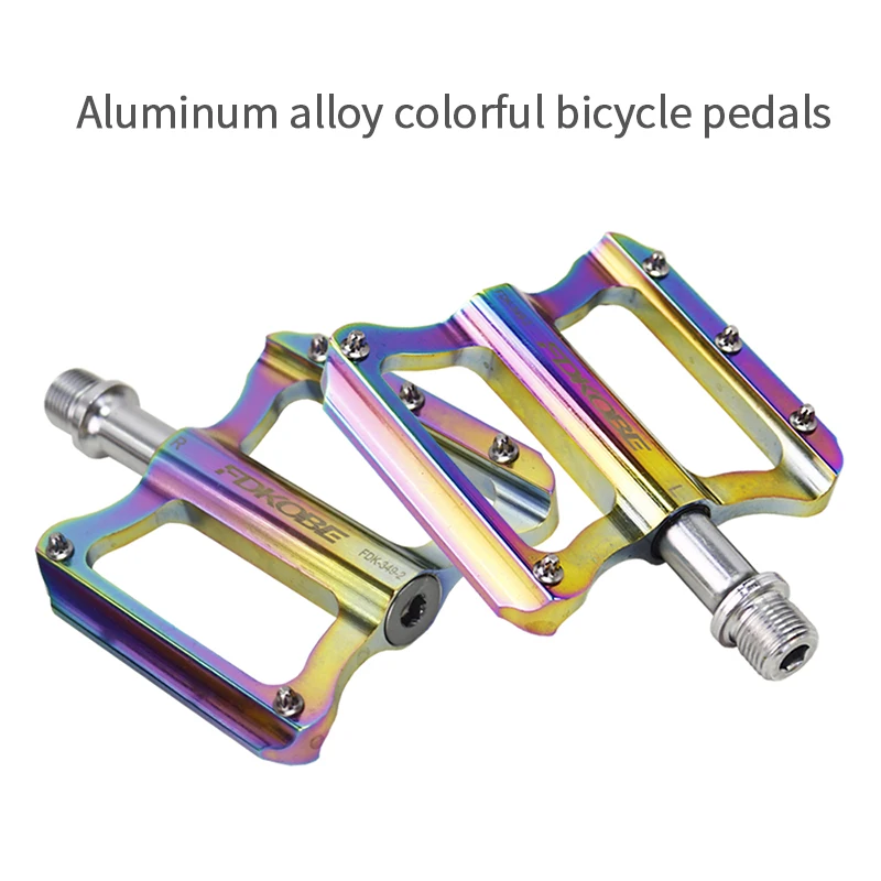 AKANTOR ultralight aluminum alloy cycle non-slip pedal mountain road bike rainbow color bicycle pedales other bicycle parts