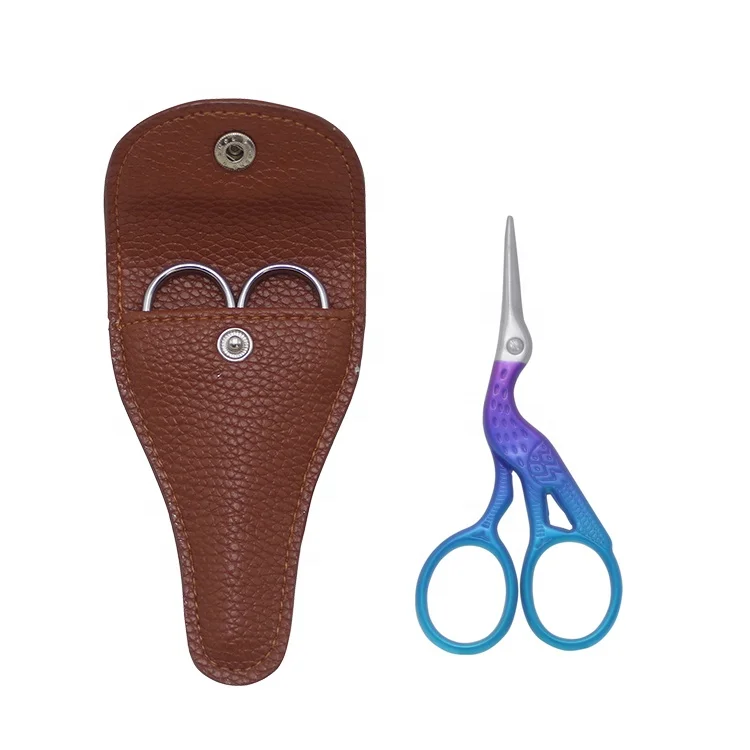 Hot selling stainless steel sharp head eyebrow colorful scissors for eyebrow cuticle manicure cutting