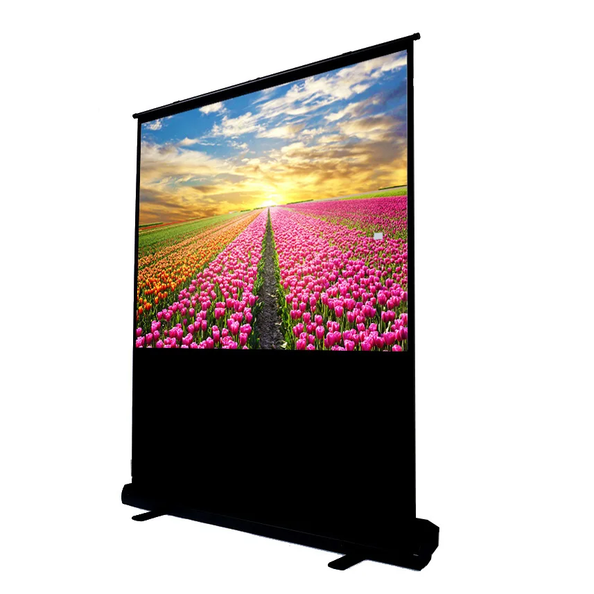80inch 4:3 Floor Rising Projection Screen, Outdoor Portable Flim Projector Screen Movie Screen for Home Theater Good Price