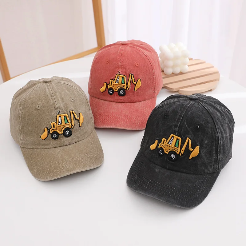 Children High Quality Custom logo Embroidery Curved Brim Solid Color Cotton outdoor Windproof sunhat baseball caps