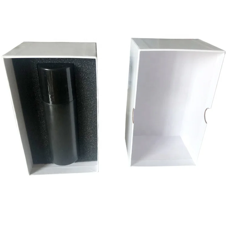 Custom CBD oil rigid paper gift packaging box with black foam insert for 750MG FREEZE ROLL-ON cbd bottle products packing