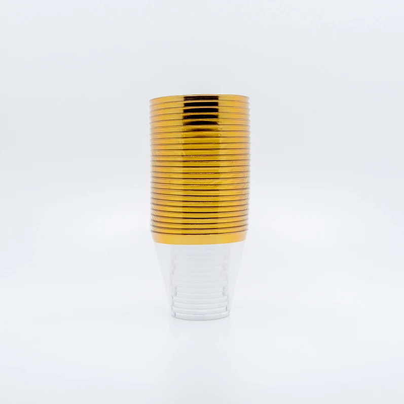 Disposable Plastic Plates Gold Design Party Tableware Sets Gold Disposable Tableware Set