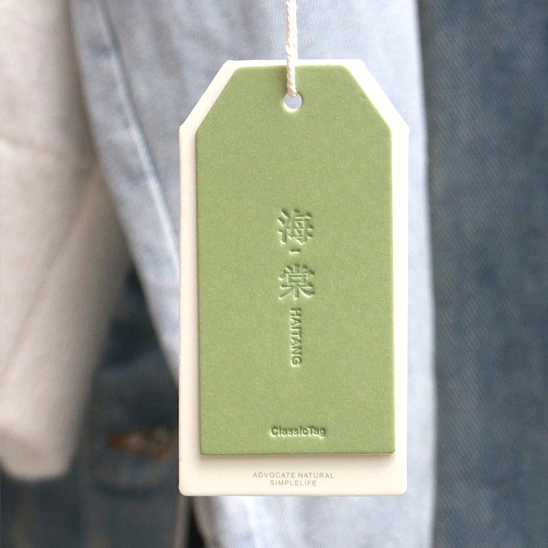 custom hang paper tag Labels price tags for clothes garment Clothing hang Tags  Luxury Factory wholesale Recyclable biodegradabl